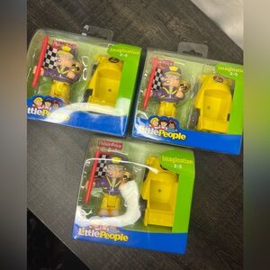 Fisher-Price Little People Yellow Race Car Driver Plateset